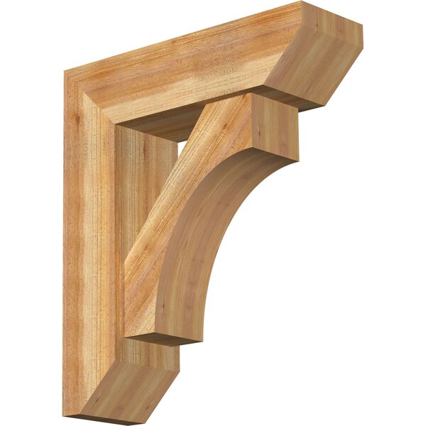 Ekena Millwork Westlake Slat Rough Sawn Bracket w/ Offset Brace, Western Red Cedar, 8"W x 26"D x 30"H BKT0806X26X30WTL06RWR - main